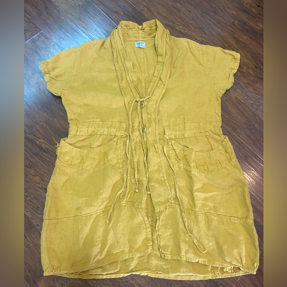 COMPLETO LINO Mustard Linen Jacket Medium